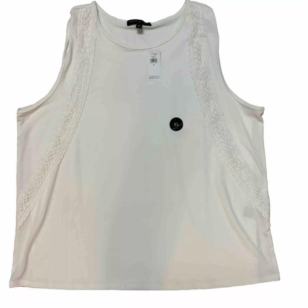New NWT Banana Republic Factory Ivory Tank Top Loose Sleeveless Lace Detail  XL